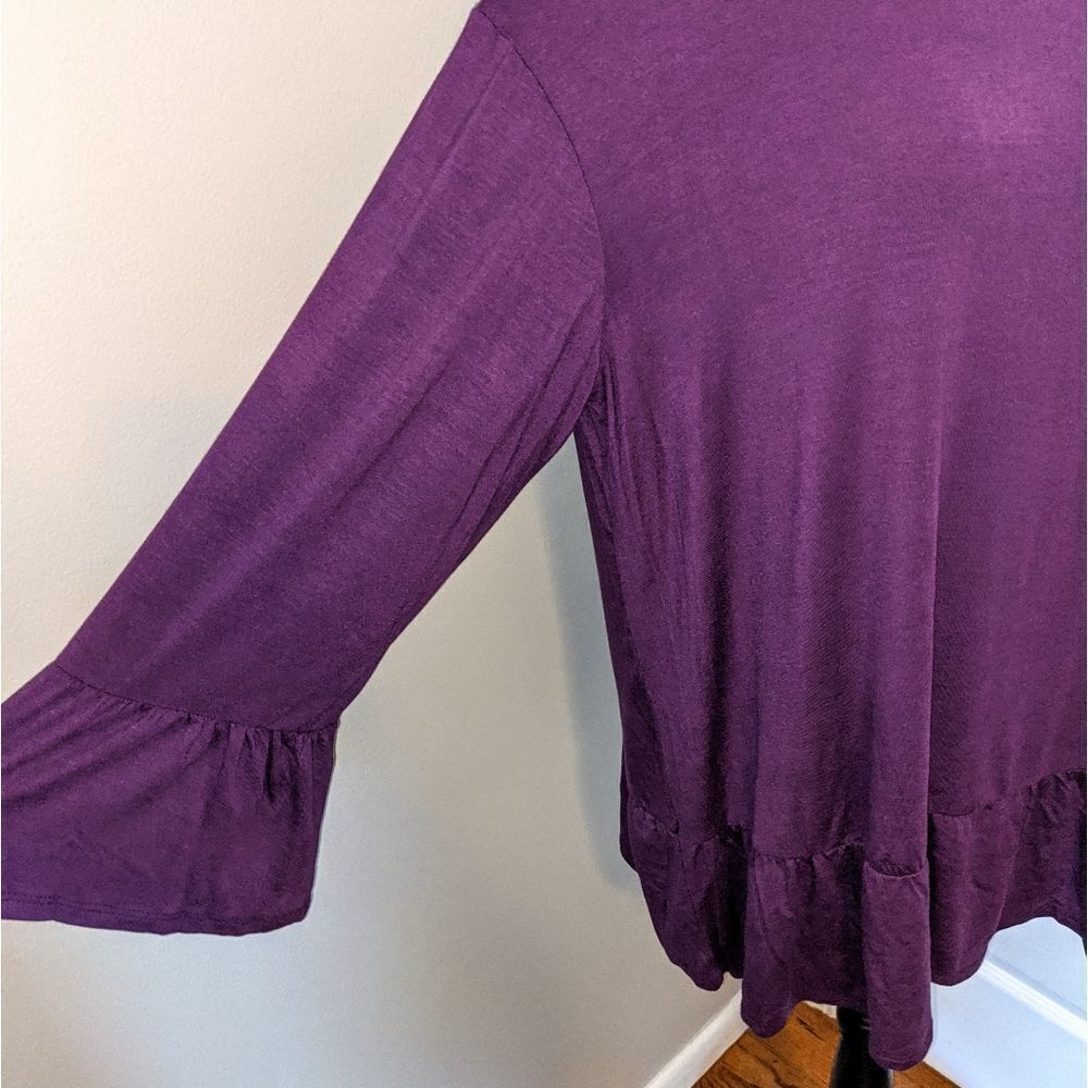 NWOT Ruffle purple blouse - Picture 4 of 5